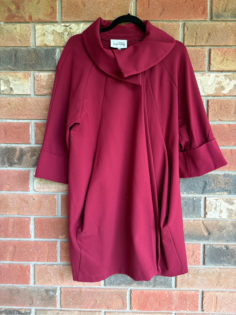 Joseph Ribkoff - cowlneck Jacket Poncho in wine colour
